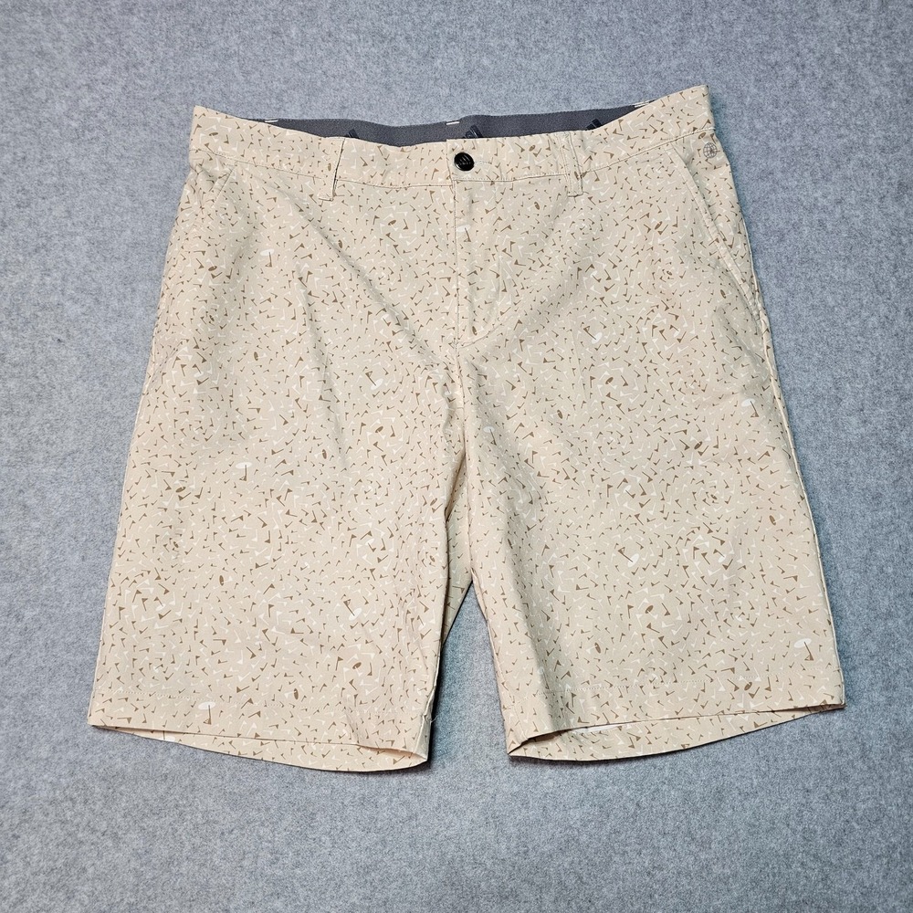 ADIDAS‎ Golf Men's Sz 32 Ultimate Flag Print AOP Shorts Clear Brown 9" Inseam